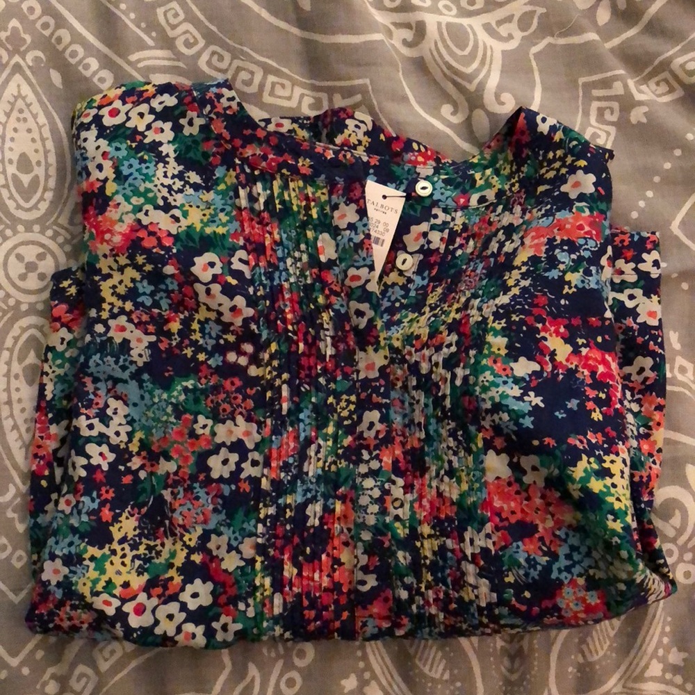 Talbots petite small floral dress top
